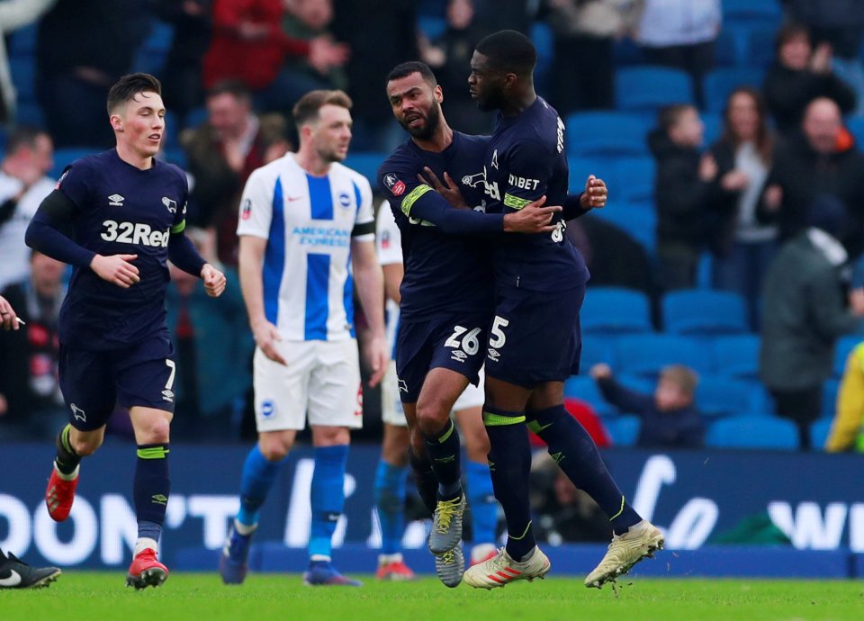  Ashley Cole gets the congratulations for scoring his first ever goal in the FA Cup