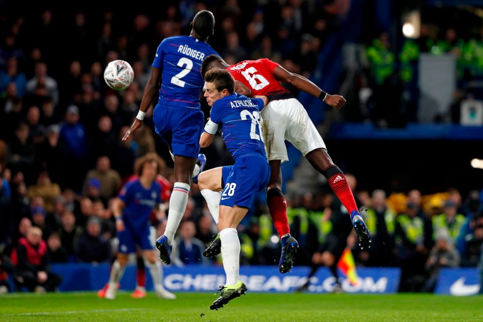  The Frenchman met Marcus Rashford's cross and converted the header past Kepa Arrizabalaga