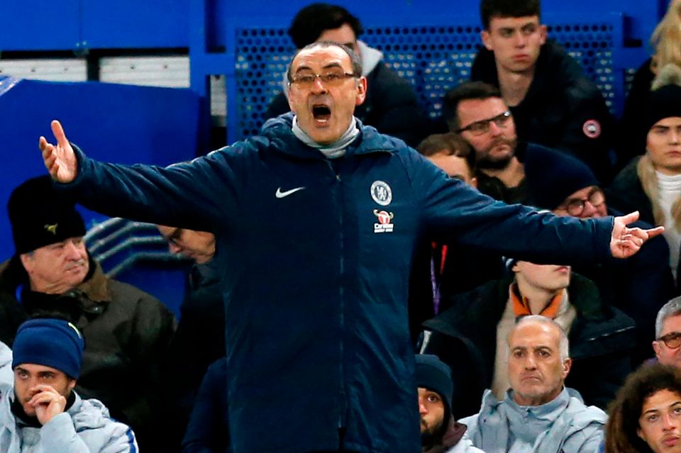  Maurizio Sarri was pelted with fan abuse during the defeat to Man Utd