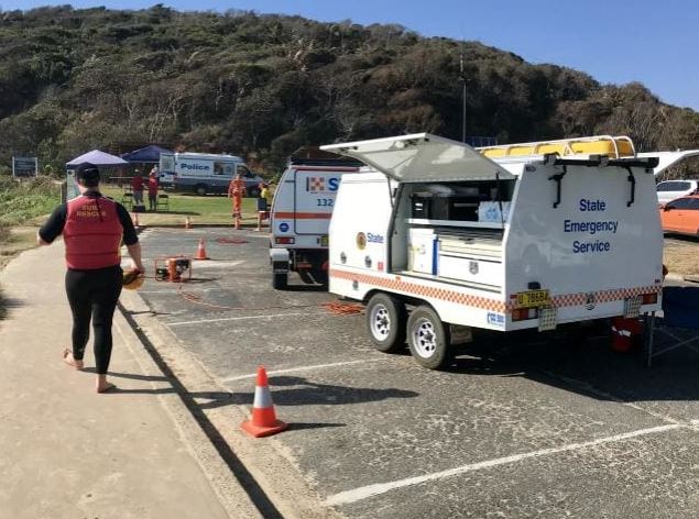  Emergency services and search and rescue equipment at Shelly Beach, near Port Macquarie