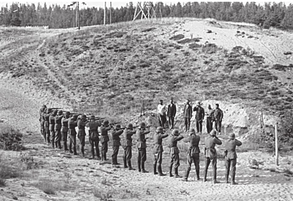  The execution of men suspected of being resistance fighters in Ukraine in September 1941