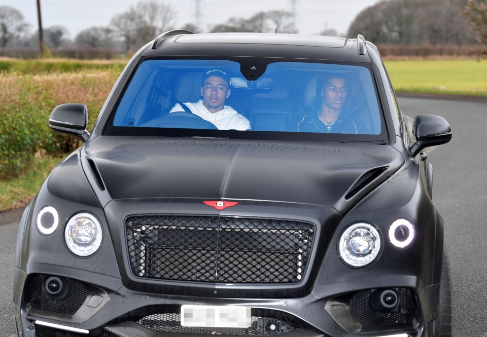 Jesse Lingard was seen arriving for training at Carrington earlier today