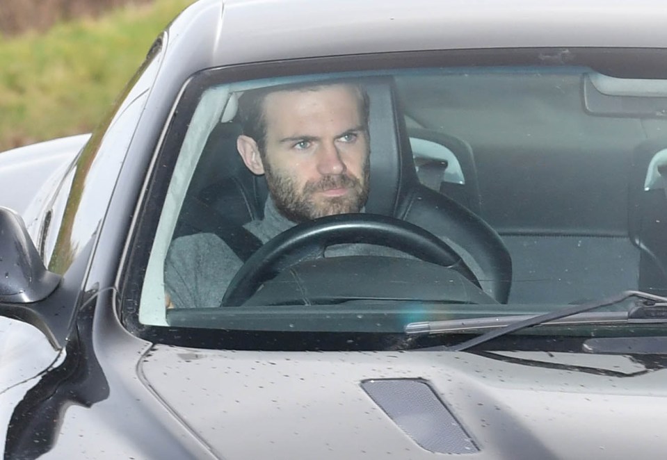 Juan Mata was spotted heading into the Aon Training Complex today