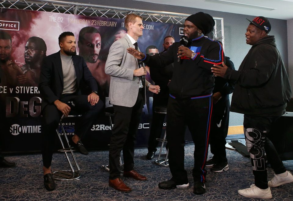  Stiverne had to be stopped by security from getting to Joyce