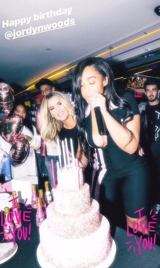  Khloe at Jordyn Woods' birthday party in 2018