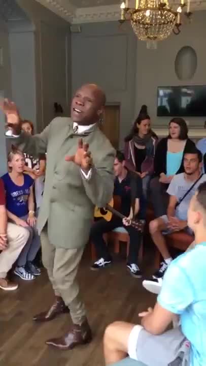  Boxing legend Chris Eubank showed off his dance moves to Kumbaya