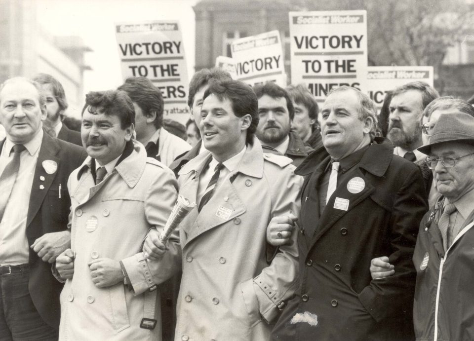  Derek Hatton at the head of a Militant Tendency march in the Eighties