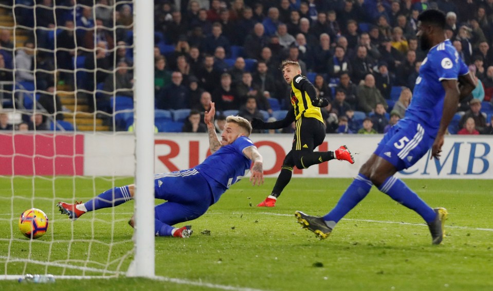 His second came after he rounded the goalkeeper and slotted in despite the best efforts of the Bluebirds defenders