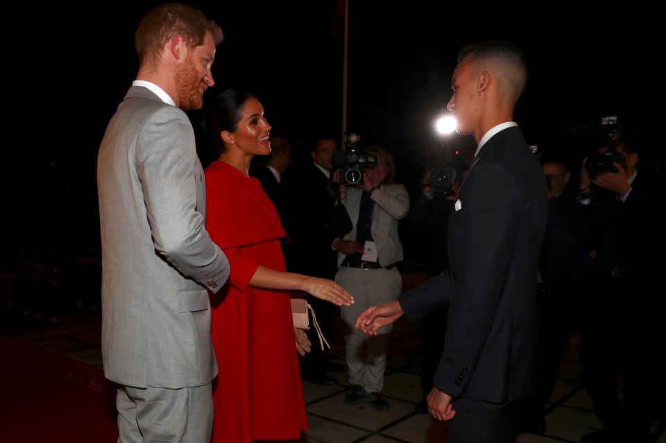  The Duke and Duchess were greeted by Crown Prince Moulay Hassan at a royal residence in Rabat