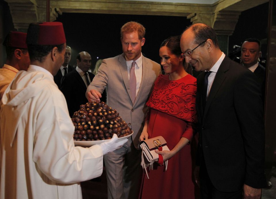  Harry and Meghan were offered the traditional Moroccan welcome of dates and milk