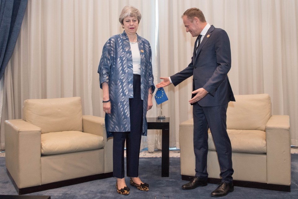  Mrs May met European Council boss Donald Tusk