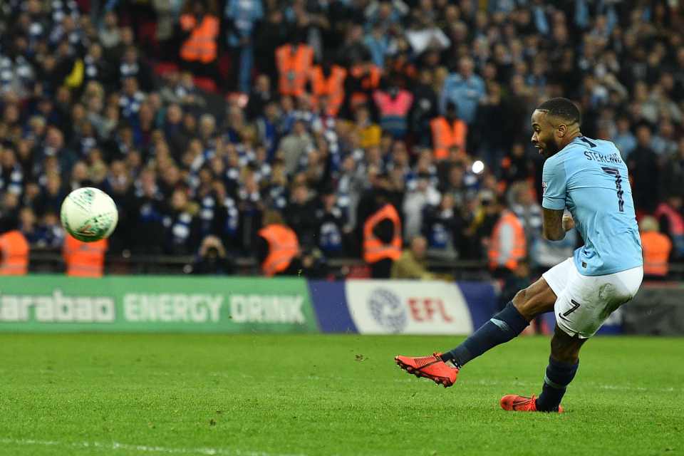  Man City frontman Raheem Sterling keeps his cool to clinch the Carabao Cup