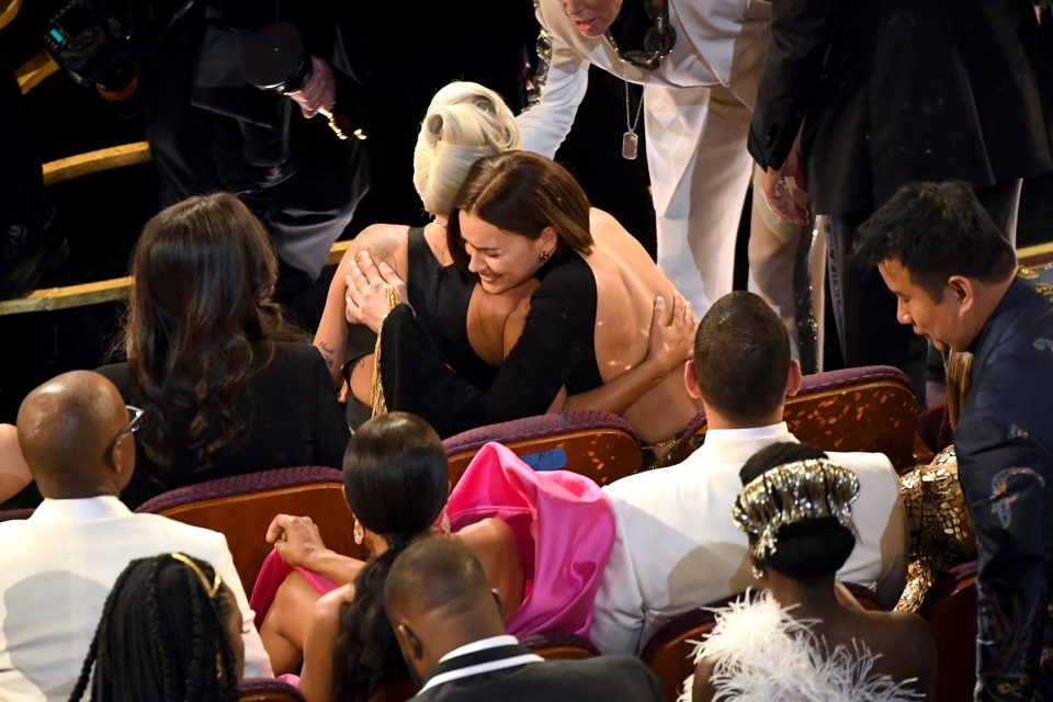  The feud has still erupted despite this hug between the two women during the ceremony