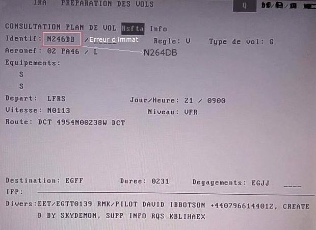  Christian Martin shared this photo on his Instagram account showing that David Ibbotson appeared to have filled out his plane registration number incorrectly