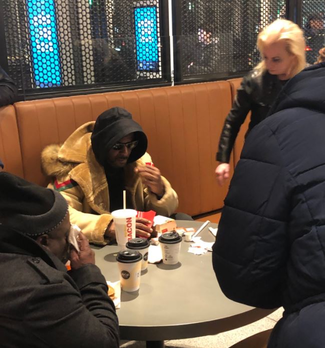 R Kelly pictured at McDonald’s after being released from prison