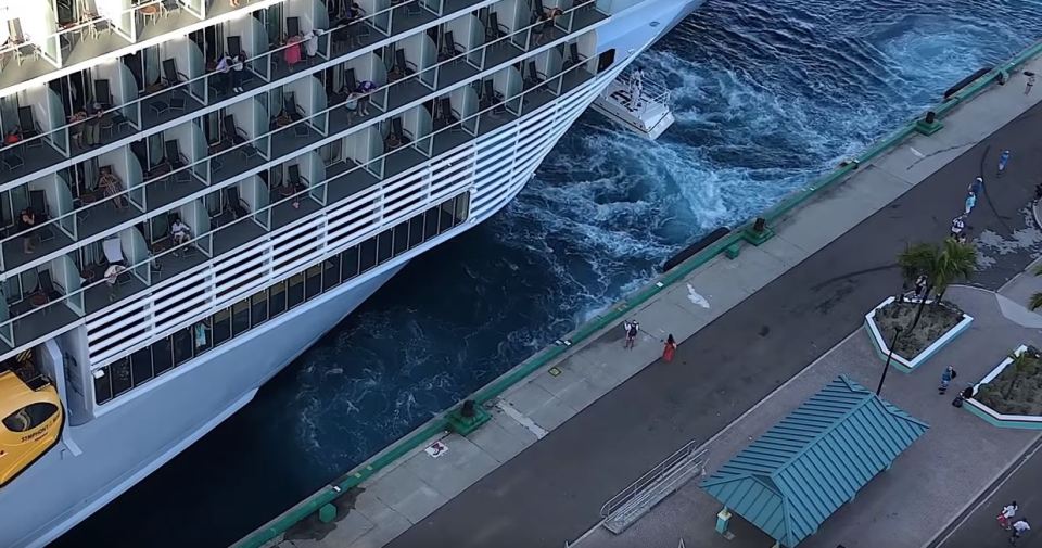 Passengers in the balconies just looked on 