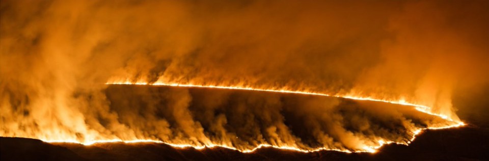 Firefighters have been tackling a blaze covering an area of around 1.5 square kilometres on Saddleworth Moor after Britain saw its hottest winter day on record on February 26