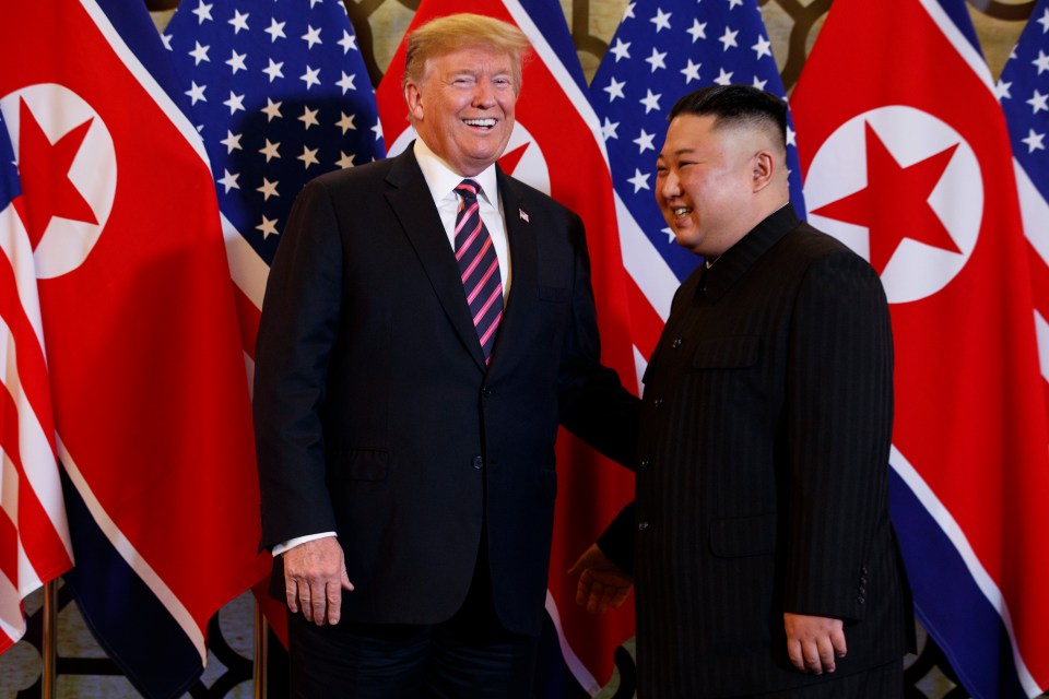  "Trump's eye-dart and the muscle tension in his top lip here creates a forced, uneasy-looking smile as he performs one of five paternal-looking power-pats on the Korean leader," says Judi