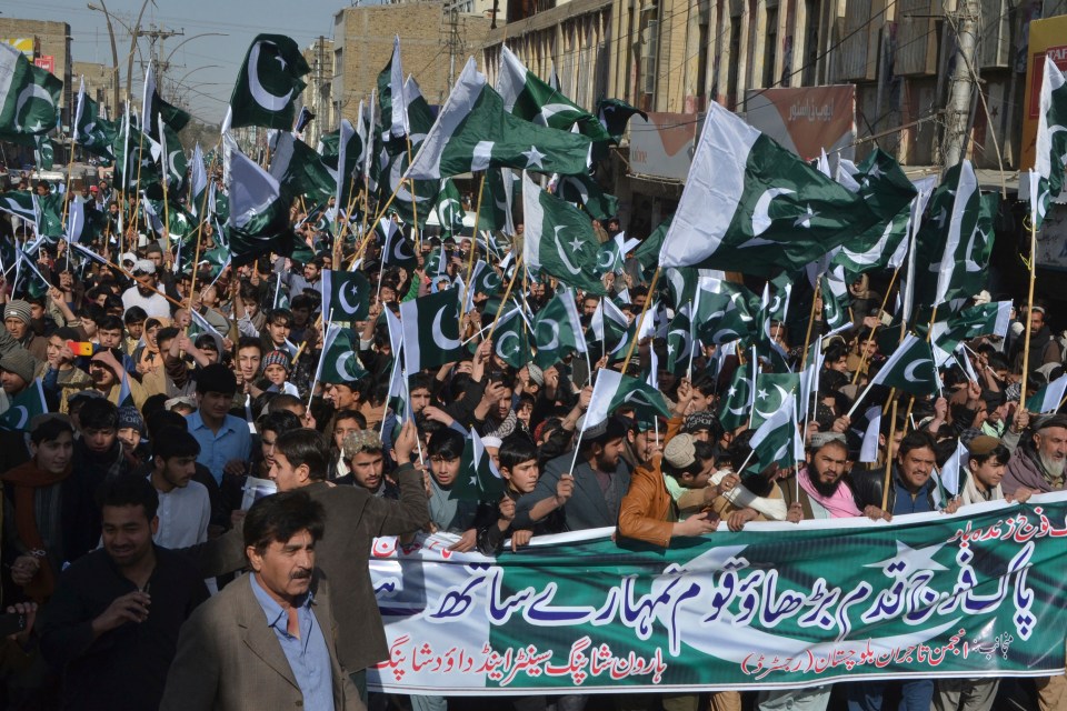  A massive anti-India rally took place in Quetta, Pakistan today after the two countries exchange gunfire overnight