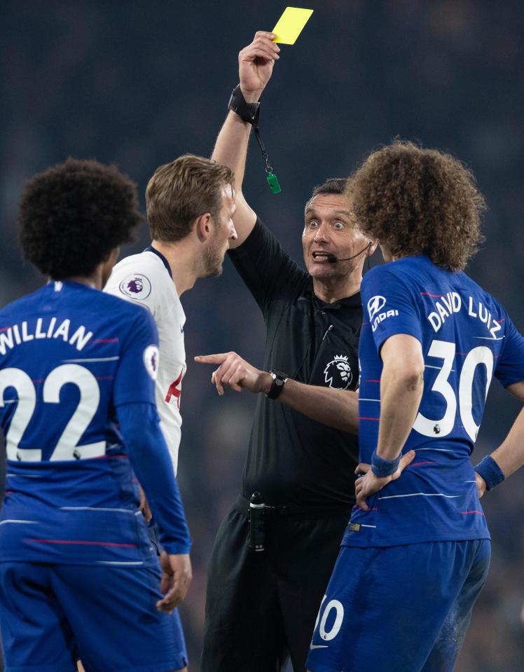  Kane was later booked for a bust-up with David Luiz