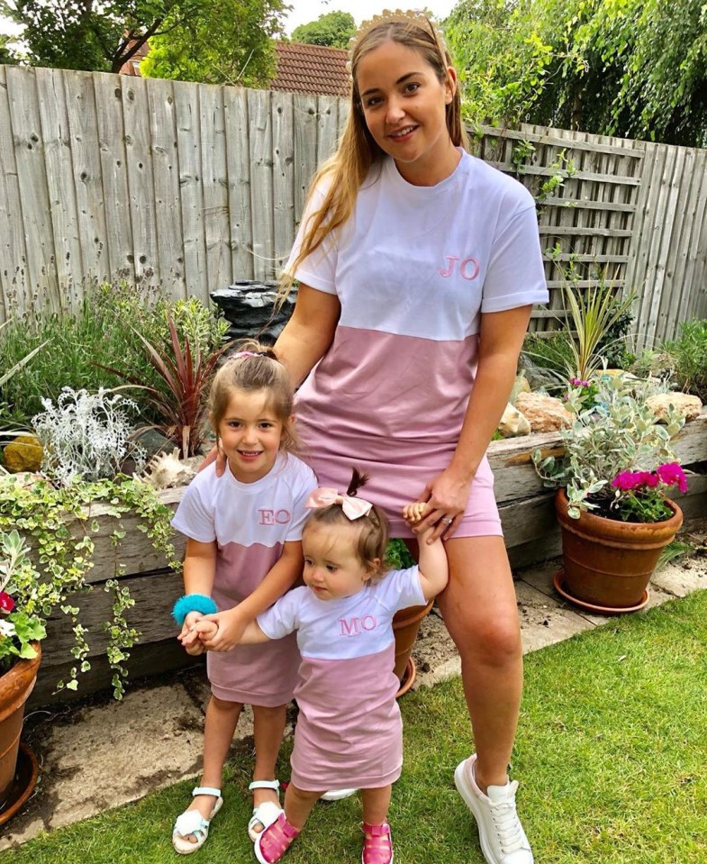 Jac, Ella and Mia in their monogrammed ‘Osborne’ initials outfits