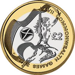 The second rarest £2 coin features the Scottish flag