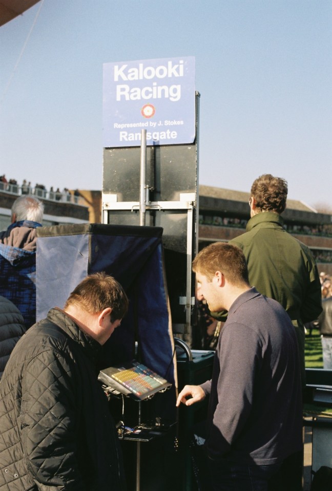  Colin (left) and James (right) working as punters at Kempton Park