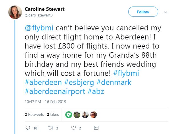  Passenger Caroline Stewart was one of hundreds affected by the airline filing for administration