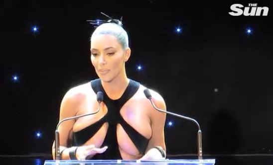  Kim took to the stage to present an award