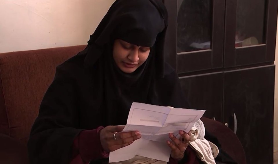 Shamima Begum is shown the Home Office letter revoking her British citizenship at a camp in Syria