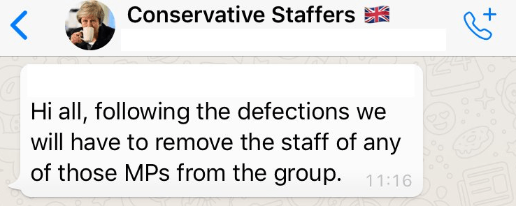  And staffers booted the people who work for those MPs out too - just minutes later