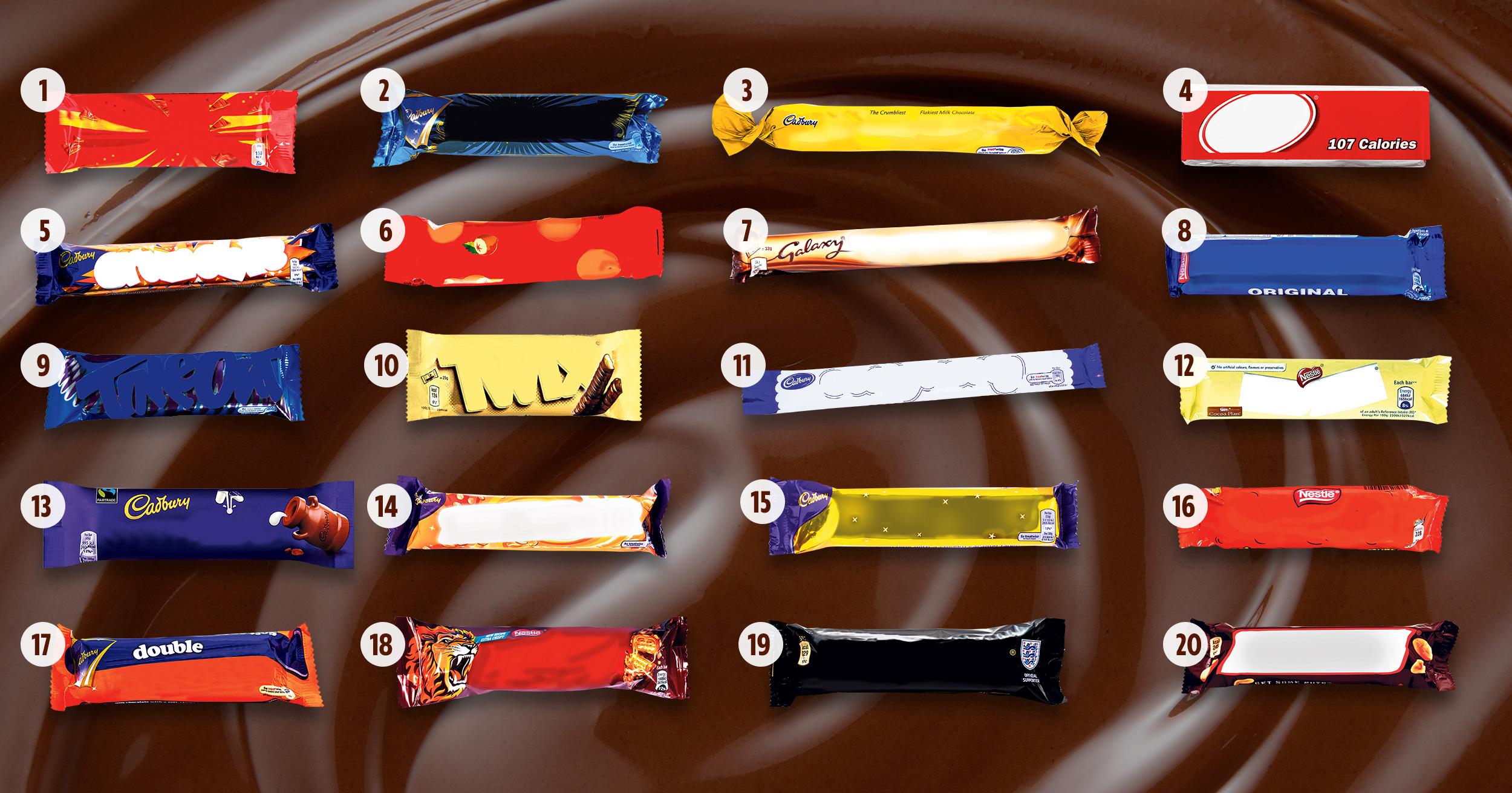 Can you identify these bars from their wrappers?