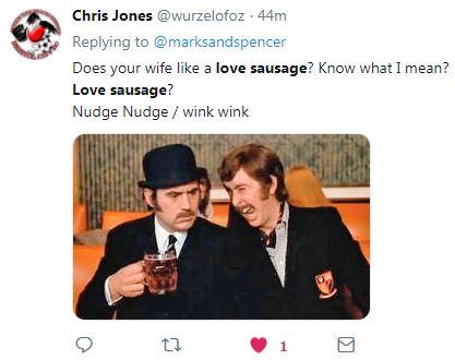  People were making lots of naughty jokes about love sausages on social media