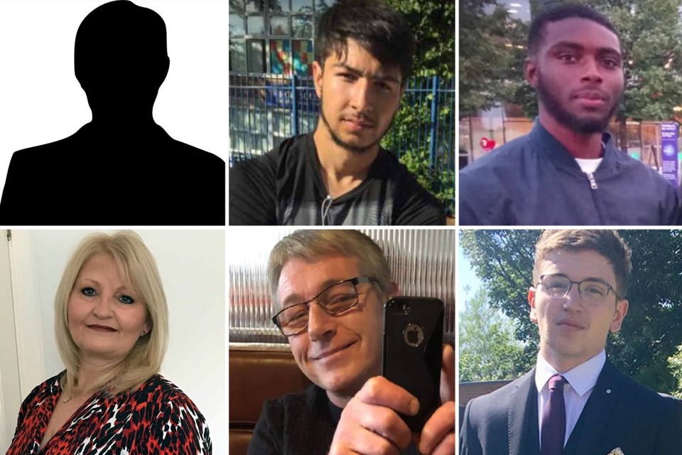  David Lopez-Fernandez, 38, Hazrat Umar, 18, Che Morrison, 20, Elize Stevens, 50, St John Lewis, 47, Yousef Makki, 17