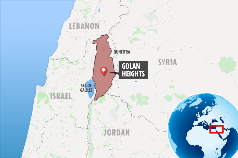  Above: the location of Golan Heights