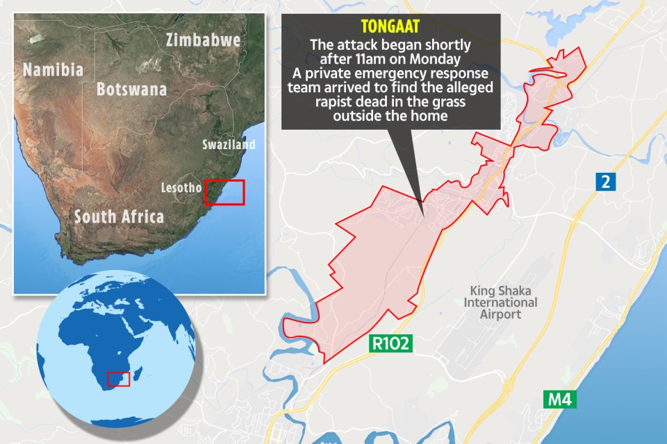  The attack happened in Tongaat, north of Durban, on Monday