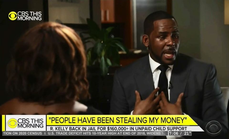  R Kelly was in tears as he spoke about his ex-wife and children on CBS