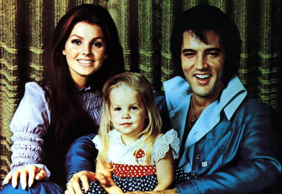  Lisa Marie with her parents Elvis and Priscilla Presley