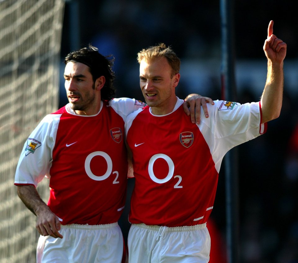  Robert Pires spent six years at Arsenal with Dennis Bergkamp