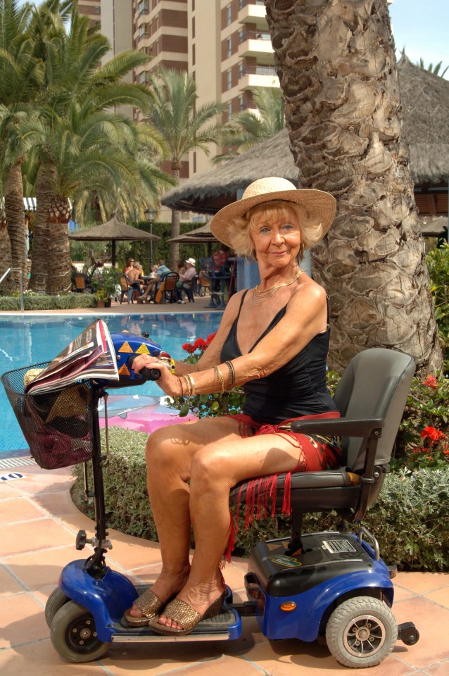  Madge Harvey and her electric scooter in TV show Benidorm