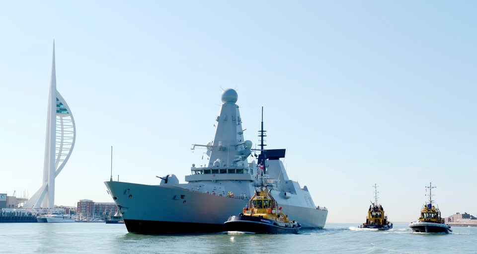 HMS Defender, pictured, was scrambled to shadow Russian ships moving along the UK coastline