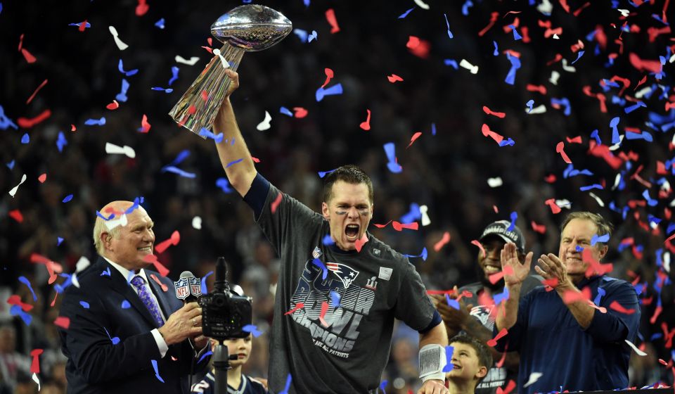  Tom Brady and the New England Patriots won the Super Bowl in Atlanta in February