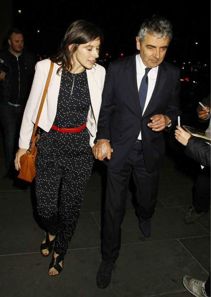  Louise Ford and Rowan Atkinson pictured together on a night out in London