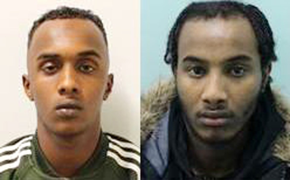  Fesal Mahamud (left) and Mahad Yusuf after forcing a teenage girl to store drugs in her body for them