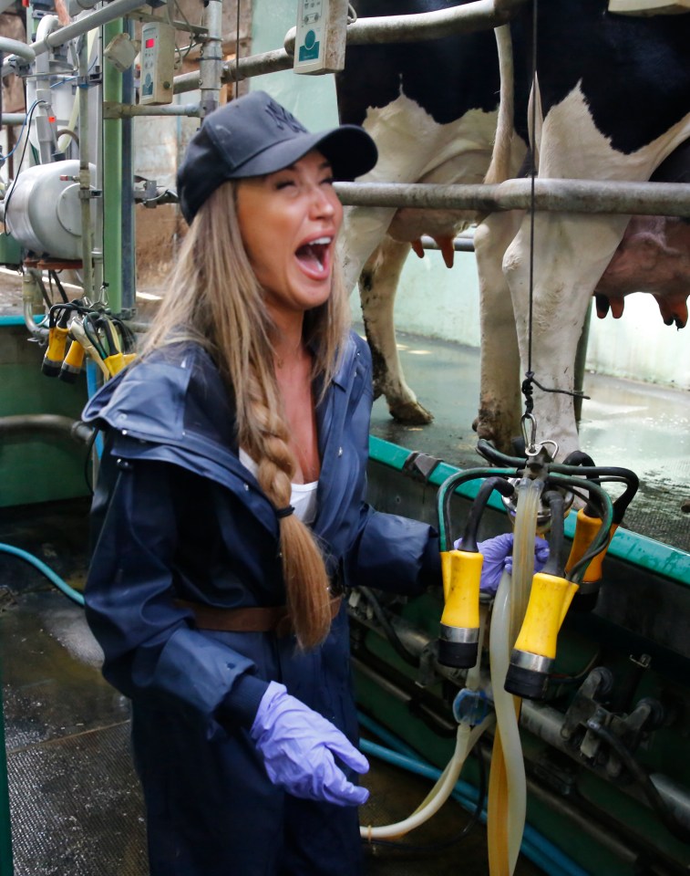  Megan tried her hand at milking a cow on the last series