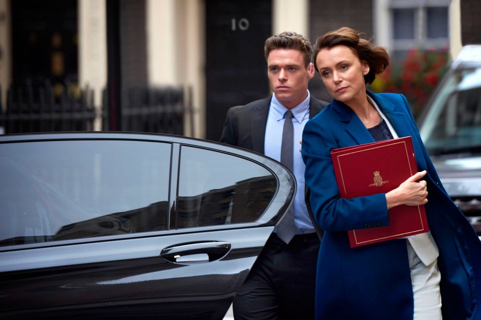  Richard Madden as DS David Budd with Keeley Hawes’ Home Secretary Julia Montague