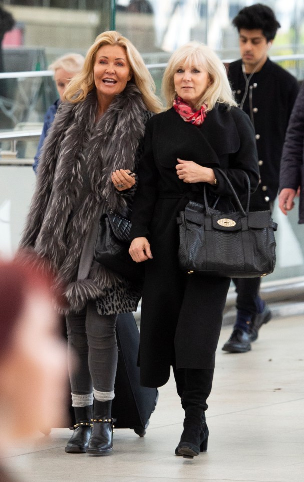  Andy Gray's wife Rachel, left, with Richard Keys' ex-wife Julia, pictured in London last month