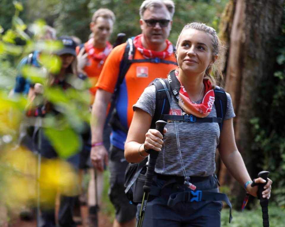  Dani Dyer and her celebrity climbing companions during their ascent of Kilimanjaro