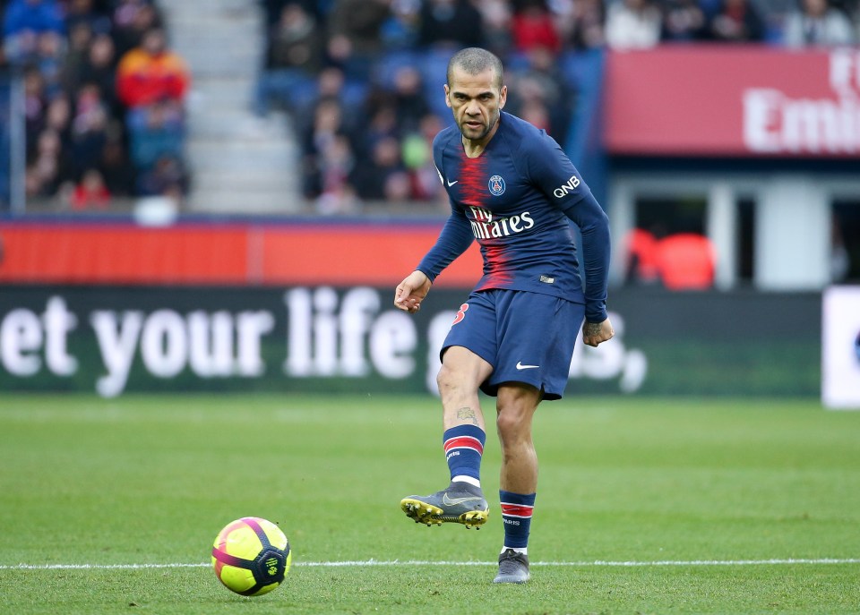 Dani Alves was hit by burglars while he was playing for PSG against Montpellier last month