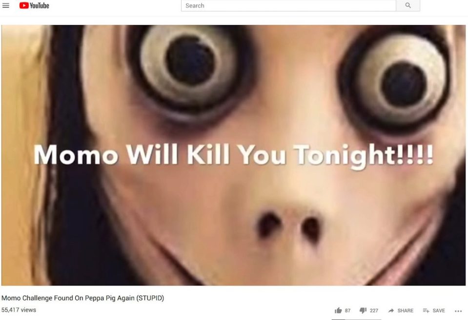  Momo is an internet "challenge" that reportedly involves threatening children or asking them to do terrible things